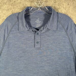 Woolx Shirt Mens Medium Blue Heather Short Sleeve Polo Merino Wool Blend